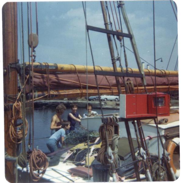 1975 Mike sailing to Holland
